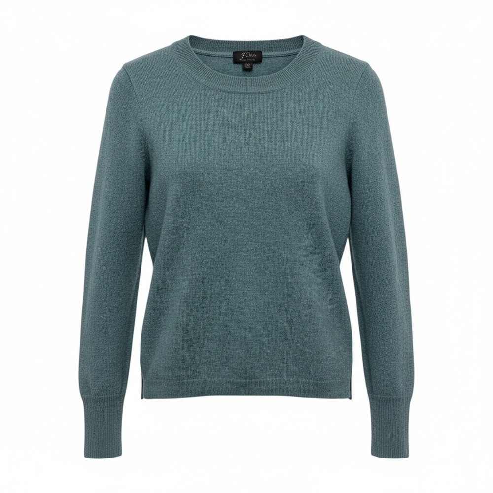 J. Crew Women's Blue Crew Neck Sweater Cashmere